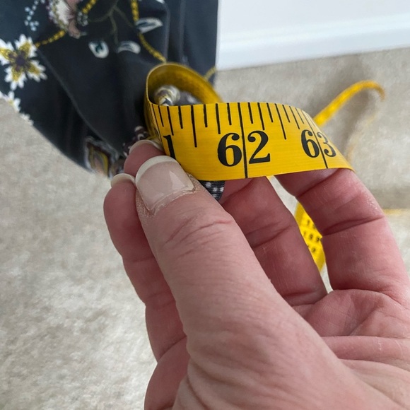 LOFT PLUS 14 Flower Chain Faux Wrap Maxi Summer Dress Gray Floral V-neck Office - Picture 5 of 10